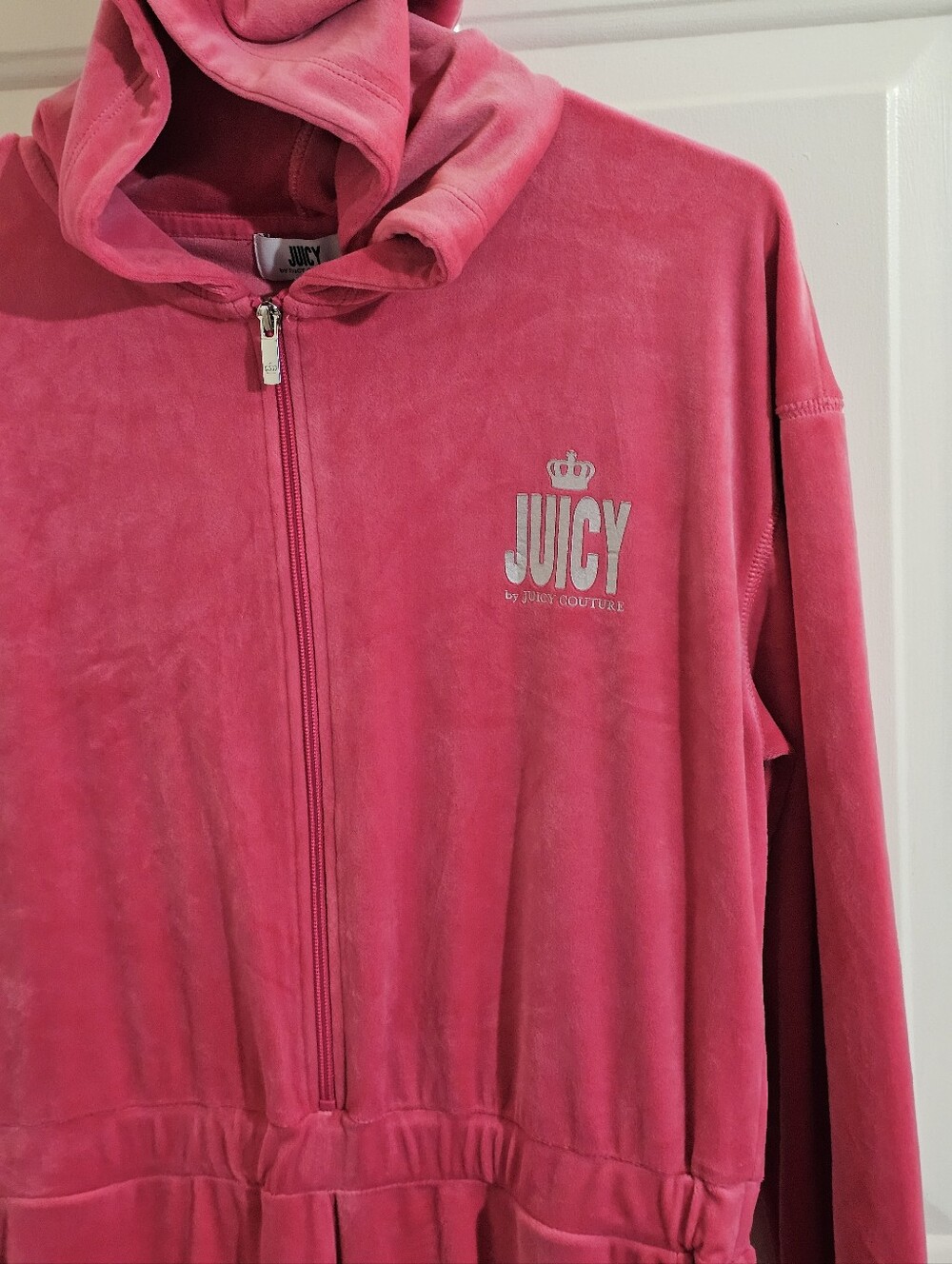 Juicy Couture Hot Pink Hooded One-Piece Jumpsuit With Hood - Picture 9 of 9
